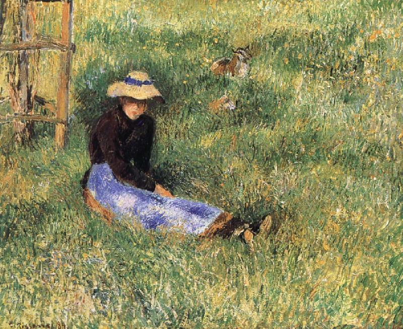 Camille Pissarro Woman and goats Spain oil painting art